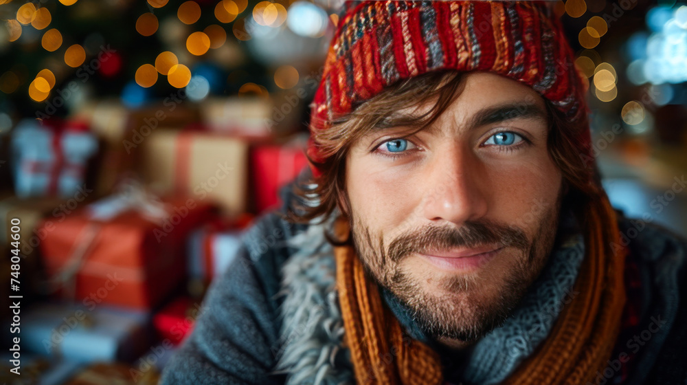 Man with a Gift Box Taking a Surprised Selfie Man with a Gift Box Taking a Surprised Selfie