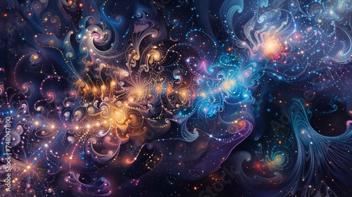 Celestial Vortex: Majestic Space Swirls for Ethereal Backgrounds