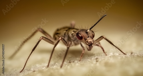  Close-up of a jumping spider with striking eyes and antennae