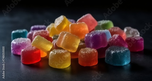  Colorful, sugary delight - A pile of vibrant, frosted candy cubes