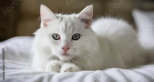  Elegant feline in soft focus, perfect for serene ambiance