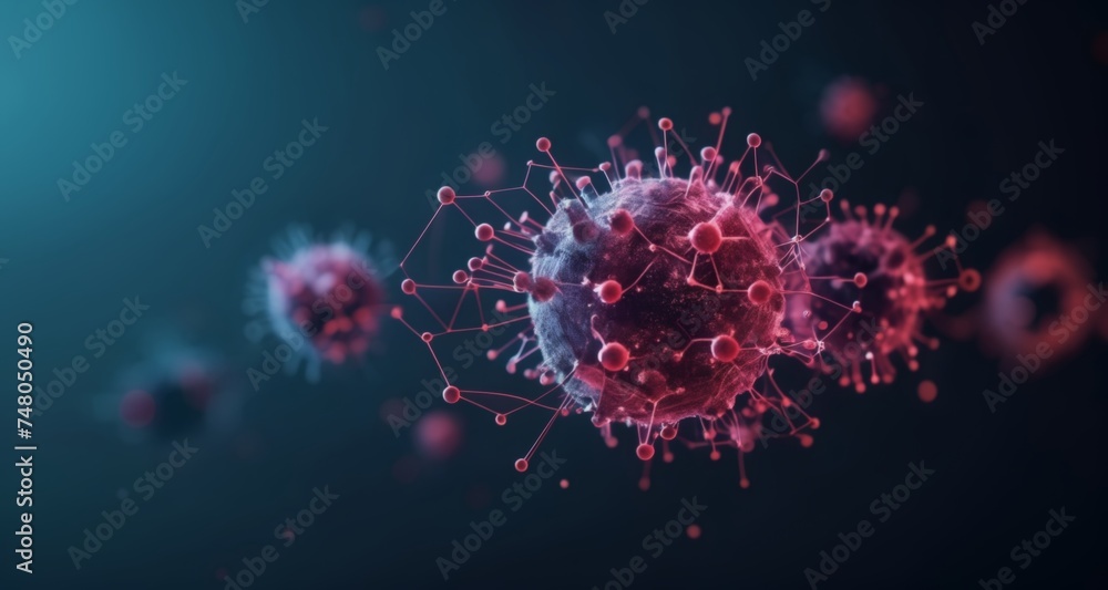 Viral particles in motion, a microscopic dance of contagion Viral particles in motion, a microscopic dance of contagion