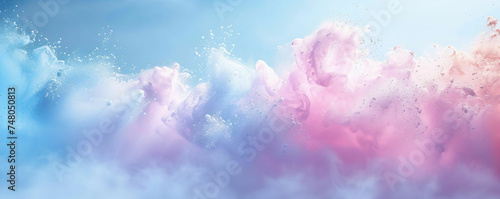 abstract pastel pink and blue smoke powder