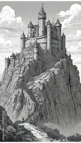 towering castle concept medival era 