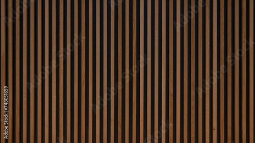 Wood background  - Brown wooden acoustic panels wall texture , seamless pattern