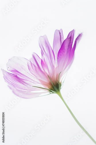 minimalitic macro of a flower with white background