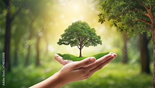 awareness for planting tree in hand 