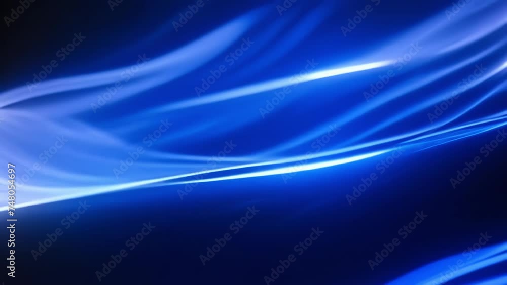 Shiny Blue Light Lines Animated in Moving Waves
