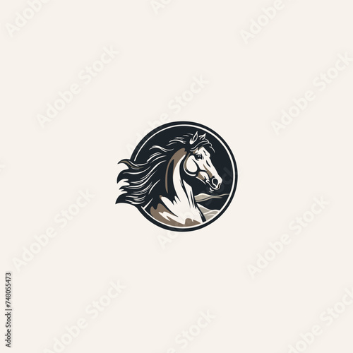 Vector horse head or strong animal logo design.
