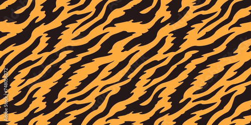 Seamsless pattern with stylized tiger skin. Background for poster or cover. Figure for textiles 