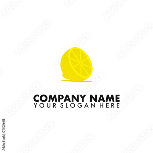 Fresh lemon fruits Logo design vector.