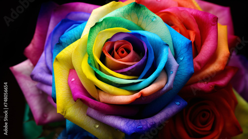 Full Frame Close-Up of a Rainbow Rose.