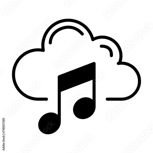 Cloud Music icon in line style