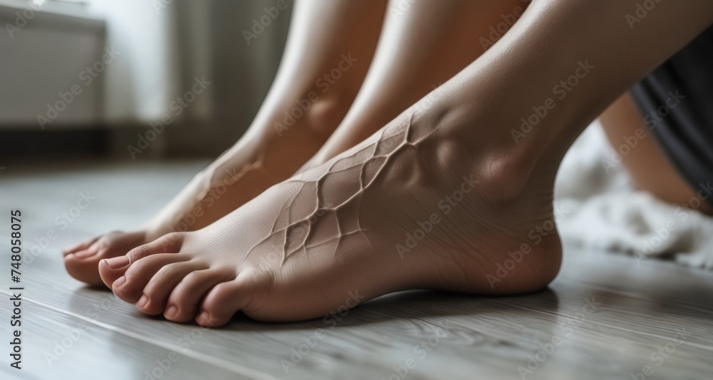 A moment of tranquility, captured in the lines of a foot A moment of tranquility, captured in the lines of a foot