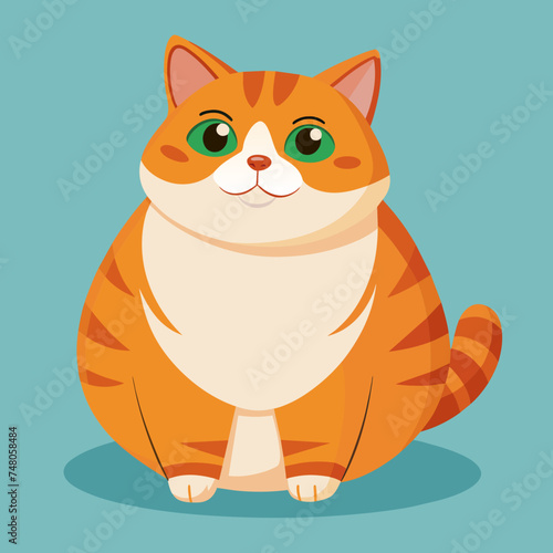 Mugenda color Fat ginger cat illustration