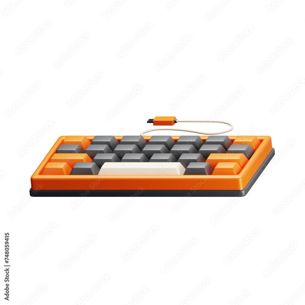 3D illustration of keyboard. Computer Keyboard 3D illustration of keyboard. Computer Keyboard