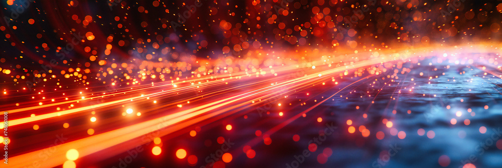 Dynamic City Traffic at Night, Urban Roads and Speeding Cars, Long Exposure Light Trails Dynamic City Traffic at Night, Urban Roads and Speeding Cars, Long Exposure Light Trails