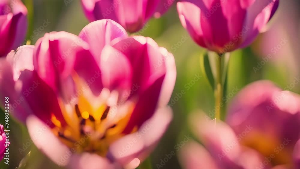 close pink tulip motion