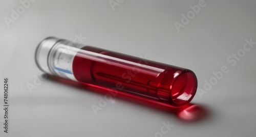  Red liquid in a syringe, ready for injection © vivekFx