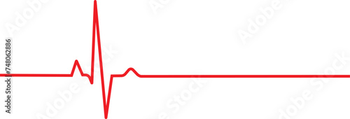 heart beat on ecg vector. Red heartbeat line icon. vector illustration.