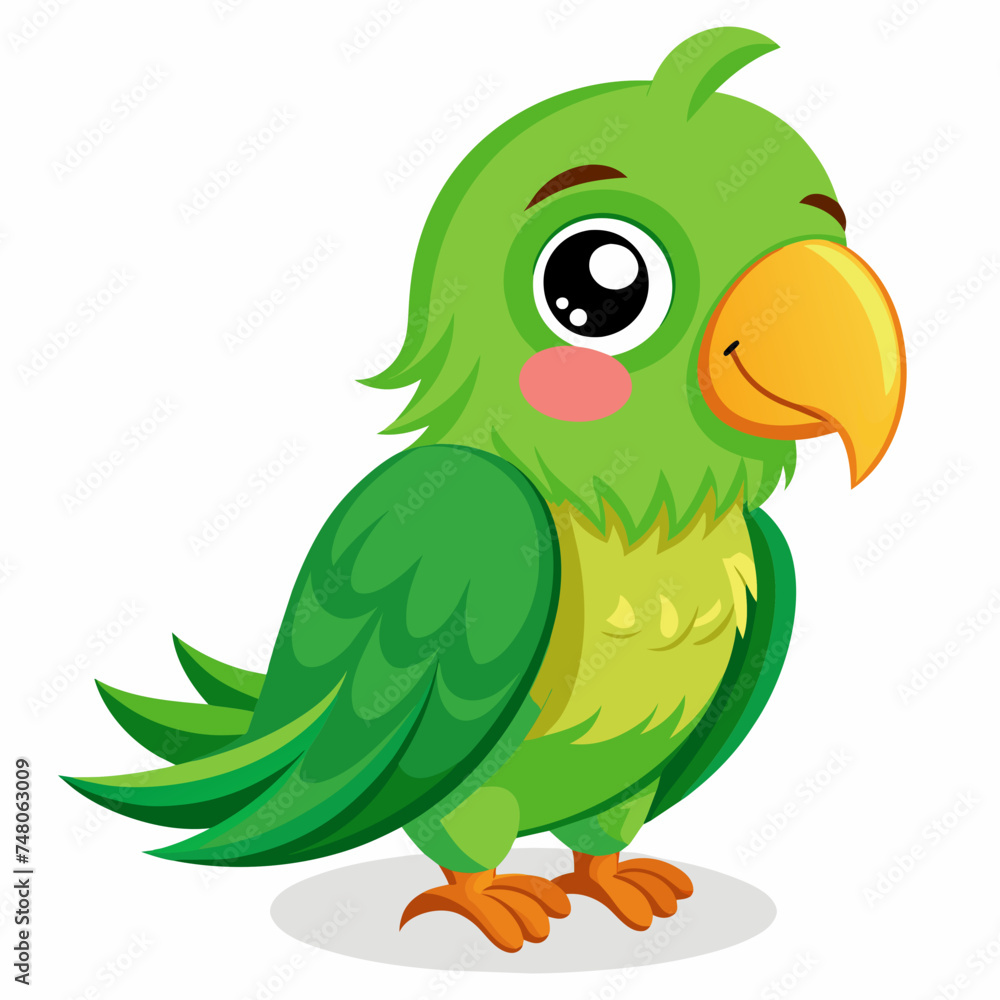 Cute Green Parrot cartoon vector illustration
Cute Green Parrot cartoon vector illustration