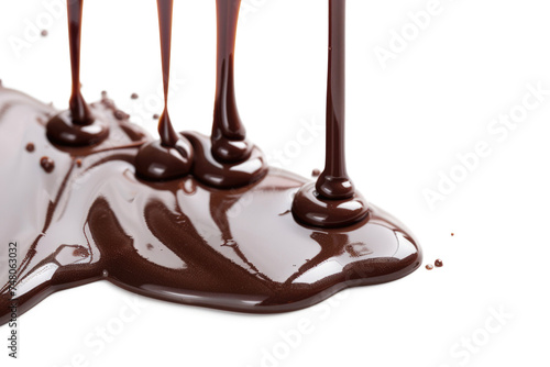 melted chocolate dripping isolated on white or transparent png