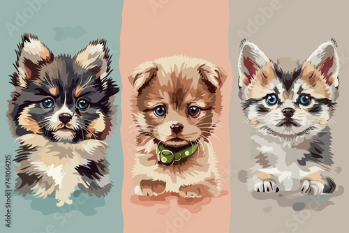 illustration cute kitten