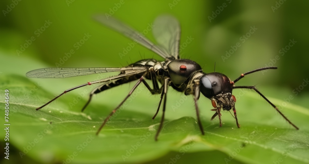 Close-up of a dragonfly on a leaf, showcasing its vibrant colors and intricate details Close-up of a dragonfly on a leaf, showcasing its vibrant colors and intricate details