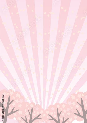 桜の花びらが舞う背景イラスト