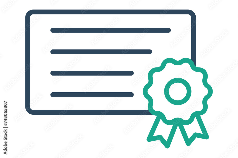 Certificate icon. symbolizing achievement, recognition, and accreditation. line icon style. element illustration. Certificate icon. symbolizing achievement, recognition, and accreditation. line icon style. element illustration.