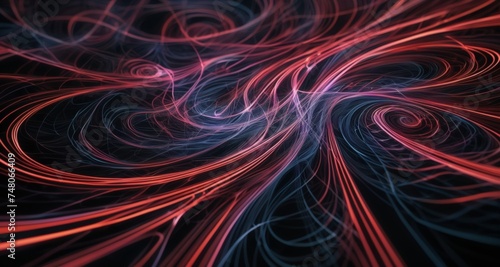  Abstract digital art with vibrant swirls and curves