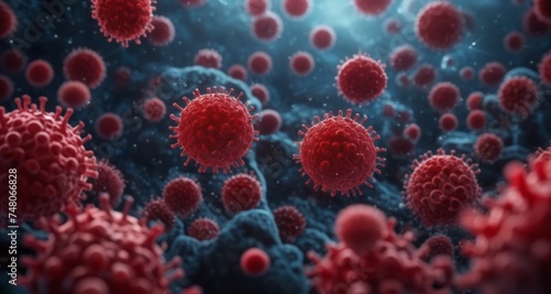  Infection in the air - A microscopic view of a virus outbreak © vivekFx