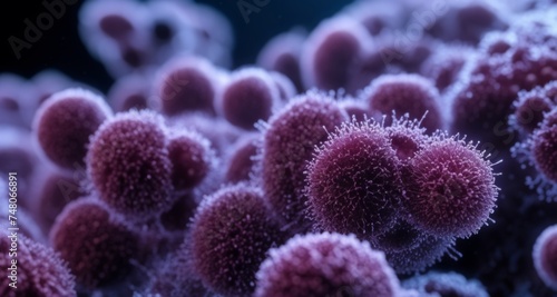  Close-up of a cluster of vibrant purple coral-like formations photo