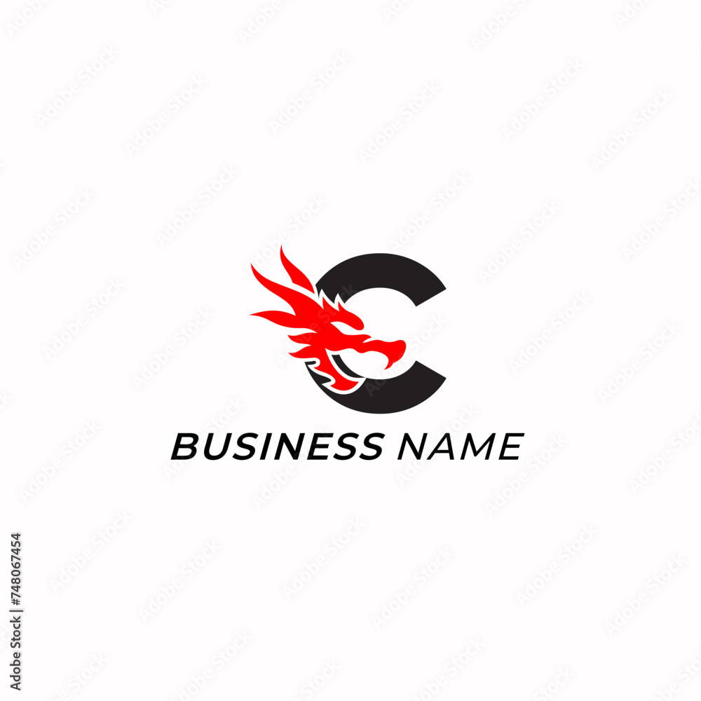logo design creative letter C and red dragon logo design creative letter C and red dragon