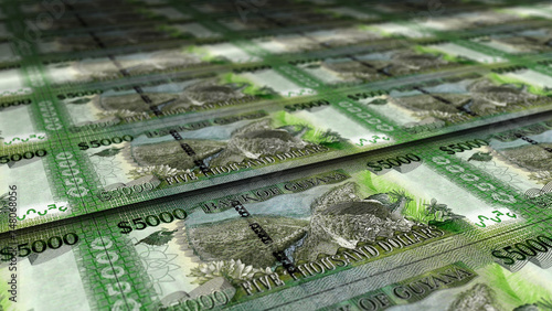 Guyana Dollar note money printing concept 3d illustration