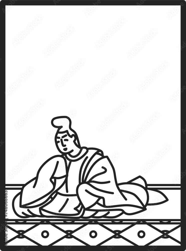 シンプル線画百人一首 源俊頼朝臣 シンプル線画百人一首 源俊頼朝臣