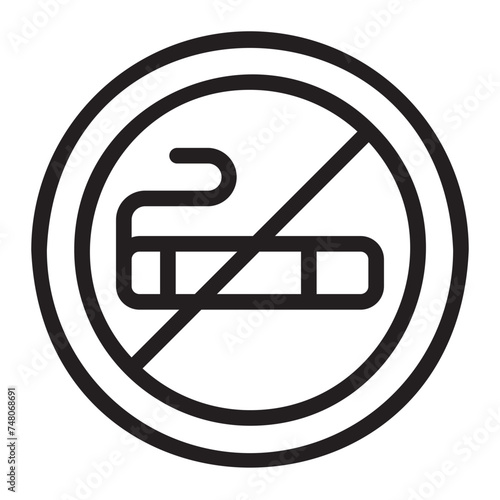 no smoking line icon