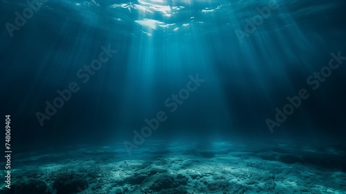underwater empty dark blue background photo