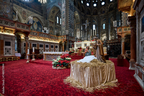 The altar of the Basilica of Saint Anthony of Padua (Basilica di Sant'Antonio di Padova), medieval church in Padua, Italy 