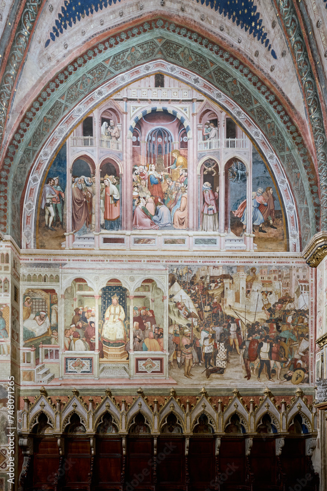 Fresco at  the Basilica of Saint Anthony of Padua (Basilica di Sant'Antonio di Padova), medieval church in Padua, Italy
