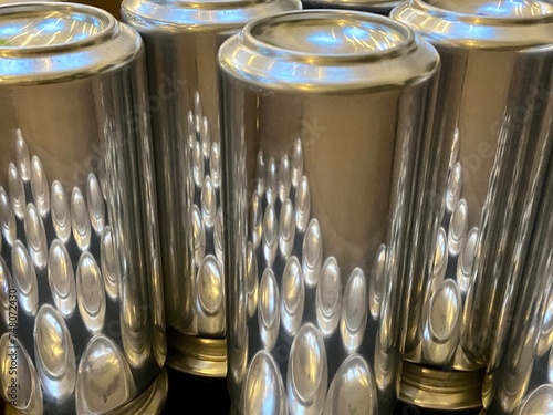 empty aluminium drinks beverage tin can no label blank plain full screen