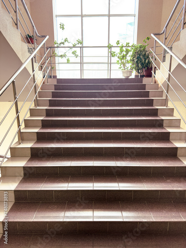 Stairs between floors in a building