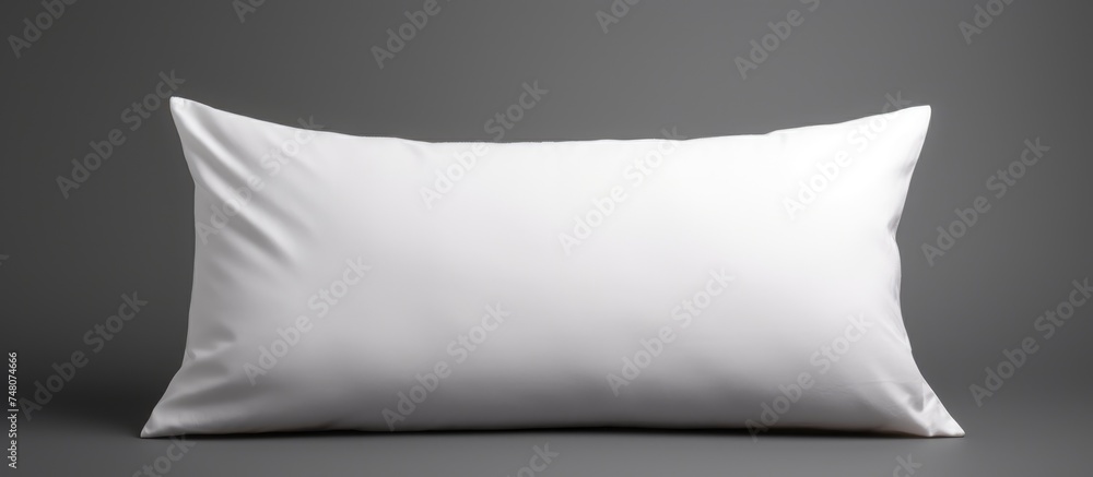 A detailed, realistic mock-up of a white pillow placed on a plain gray background. The pillow is the focal point of the image, showcasing its design and texture in a simple yet elegant setting. A detailed, realistic mock-up of a white pillow placed on a plain gray background. The pillow is the focal point of the image, showcasing its design and texture in a simple yet elegant setting.