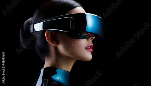 Woman in VR glasses. © Nadtochiy