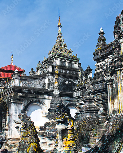 Pagoda Wat Pa Poa Shan temple in chiang mai Thailand photo