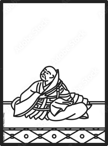 シンプル線画百人一首　前大僧正慈円