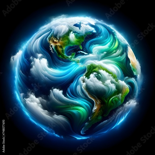 Surreal Earth with Swirling Patterns