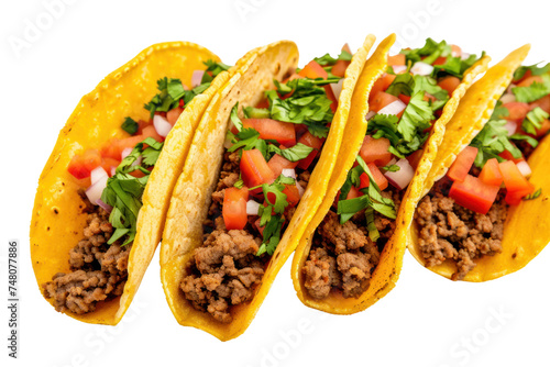 Mexican food taco isolated on transparent background