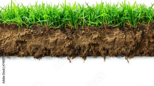 Grass cross section showing soil underneath photo