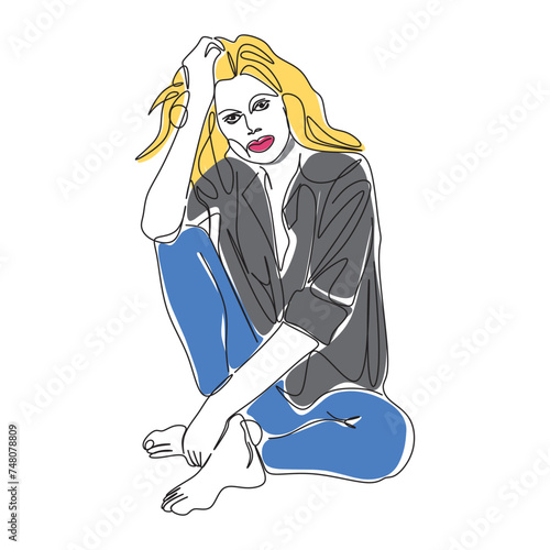 vector image of a woman